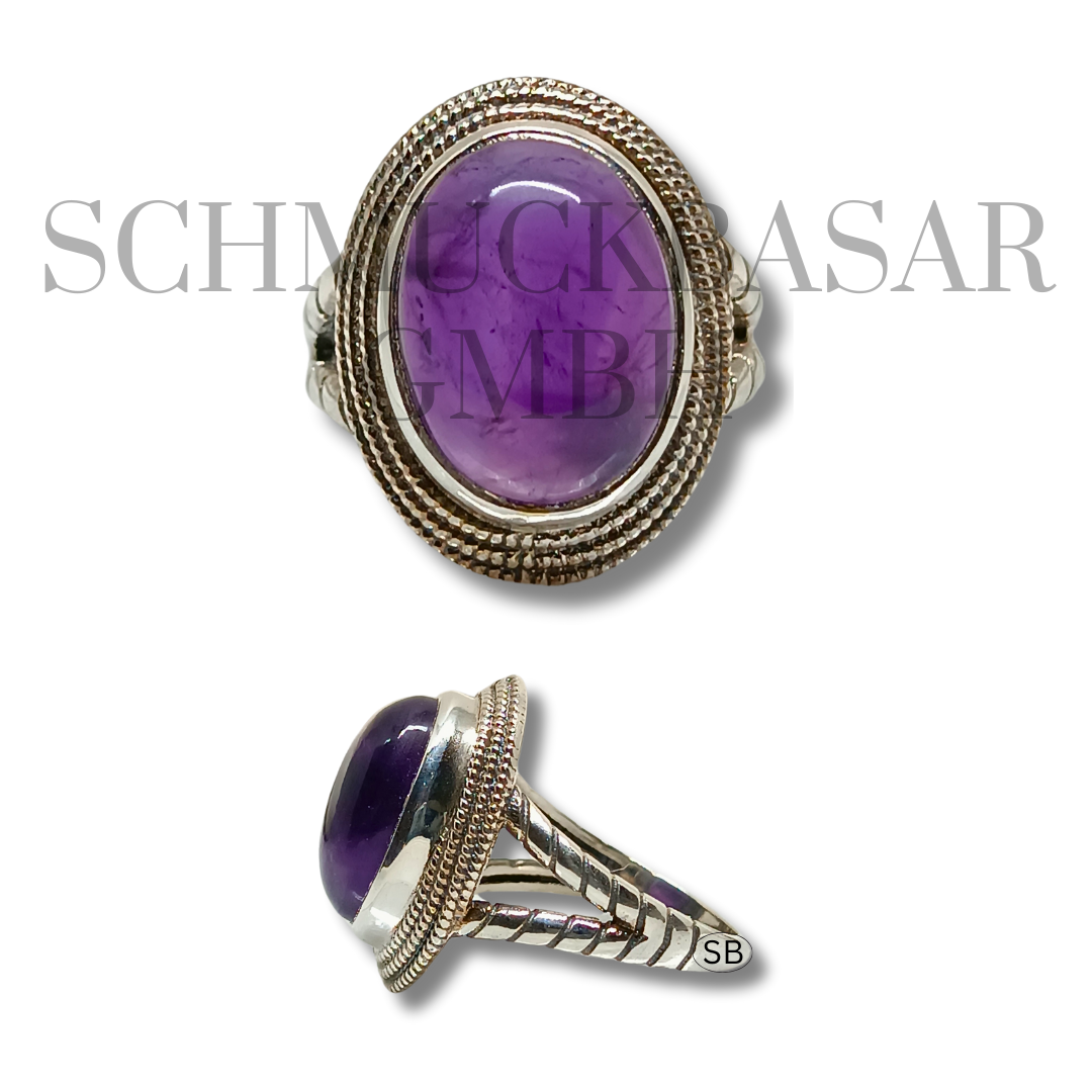 SILVER AMETHYST STONE RINGS