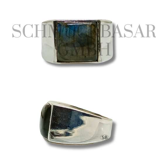 SILVER LABRADORITE STONE RINGS