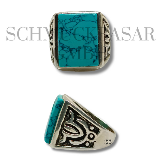 SILVER TURQUOISE STONE RINGS