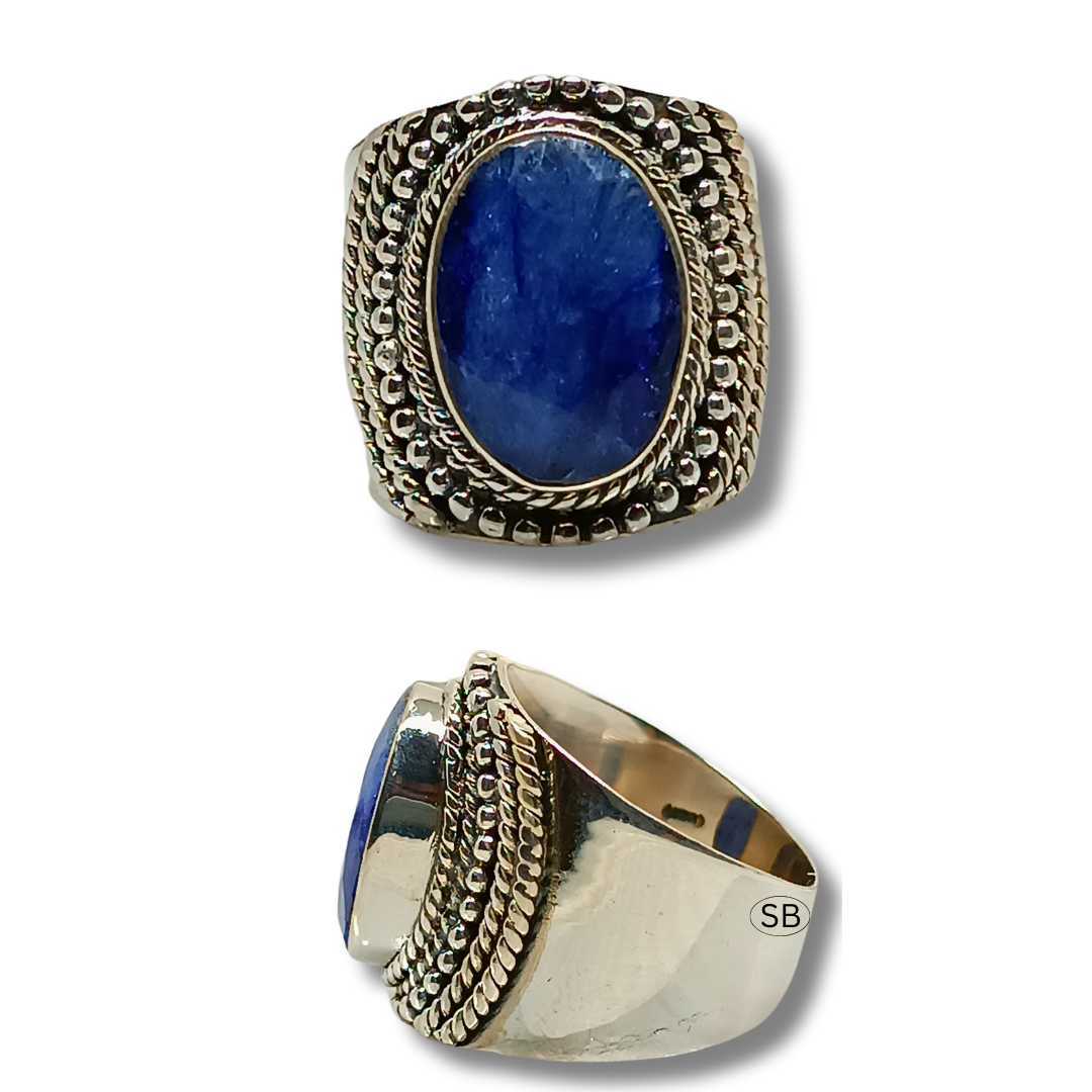 SILVER LAPIS LAZULI STONE RINGS