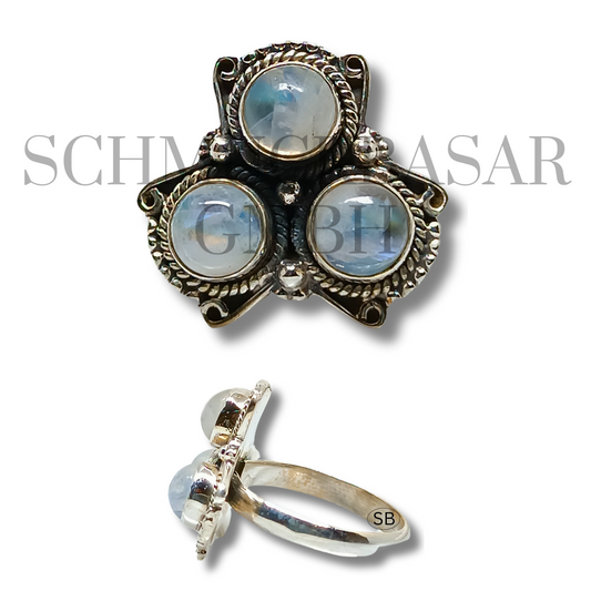 SILVER R.MOONSTONE STONE RINGS