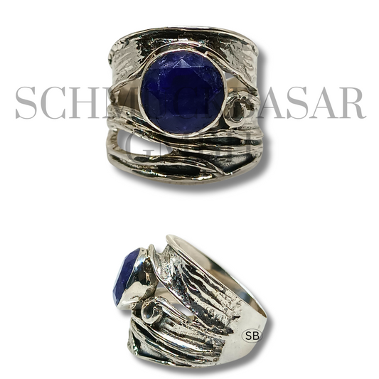 SILVER LAPIS LAZULI STONE RINGS