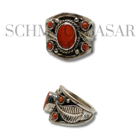 SILVER CARNELIAN STONE RINGS