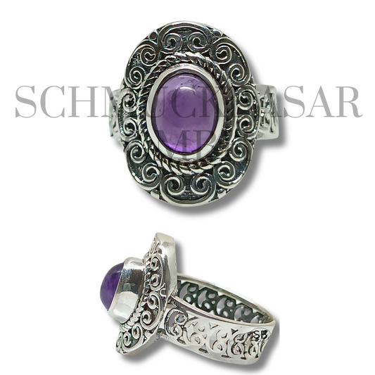 SILVER AMETHYST STONE RINGS