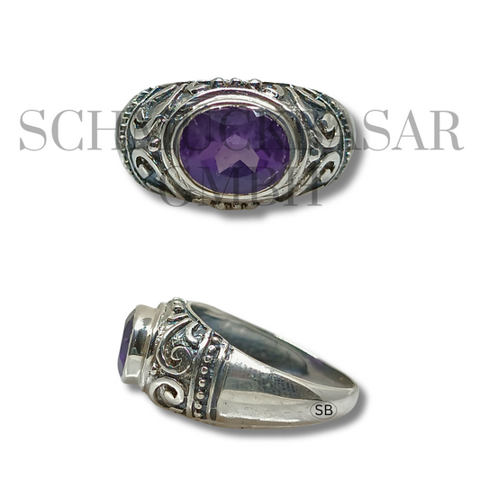 SILVER AMETHYST STONE RINGS