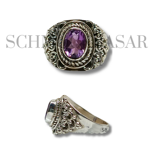 SILVER AMETHYST STONE RINGS