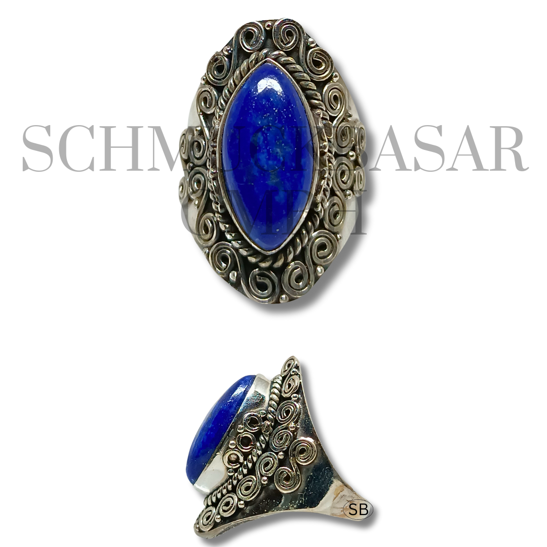 SILVER LAPIS LAZULI STONE RINGS