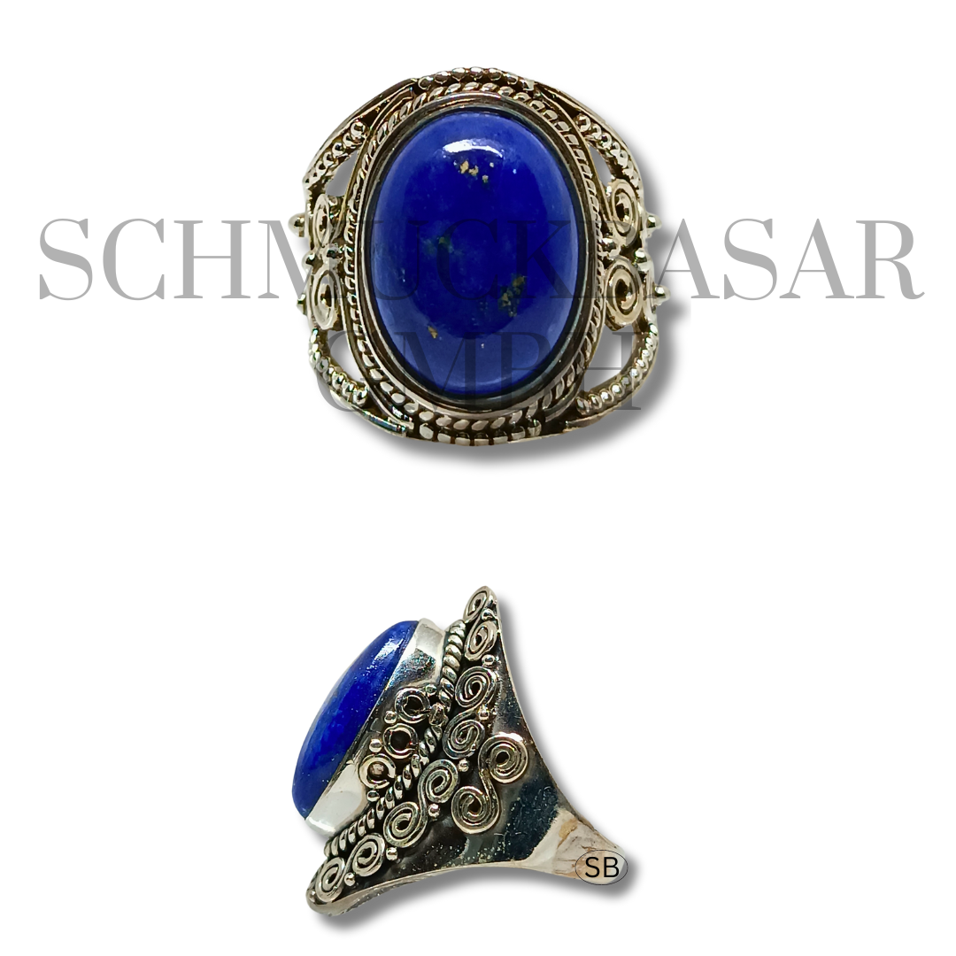 SILVER LAPIS LAZULI STONE RINGS