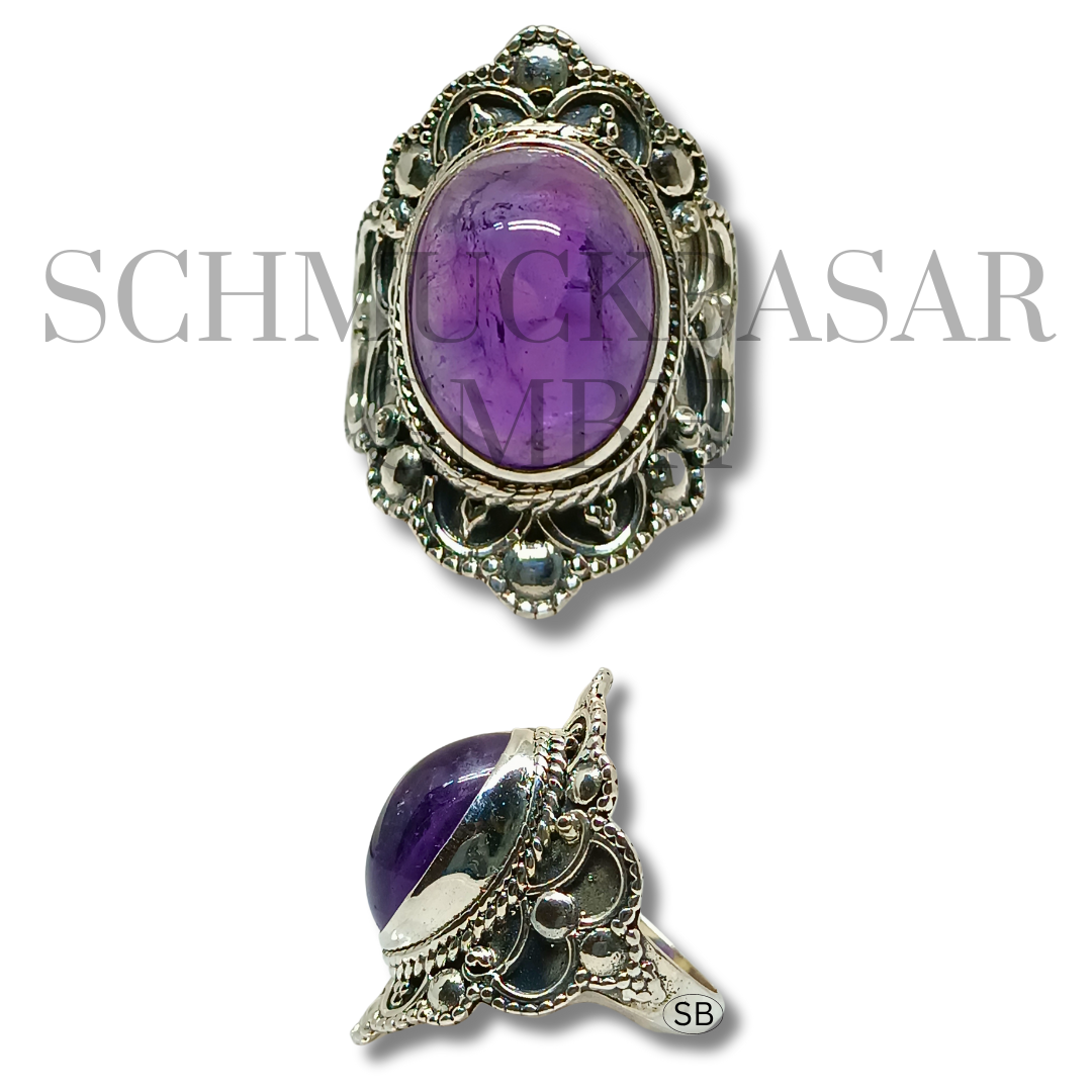 SILVER AMETHYST STONE RINGS