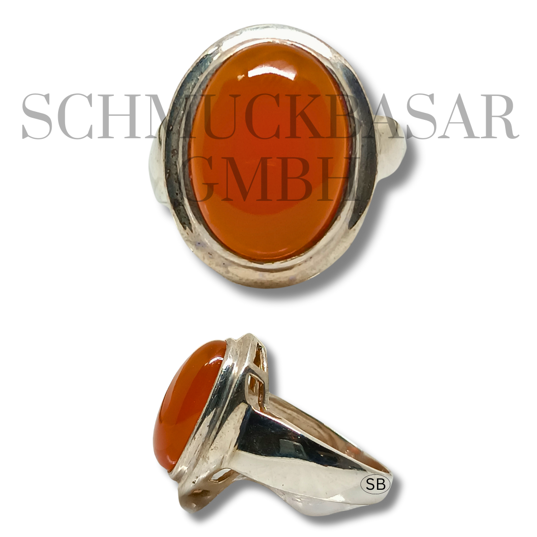 SILVER CARNELIAN STONE RINGS