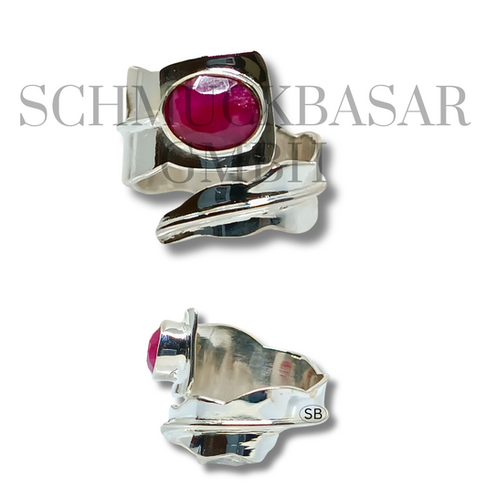 SILVER RUBY STONE RINGS