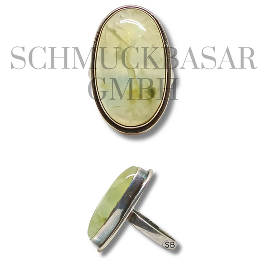 SILVER PREHNITE STONE RINGS