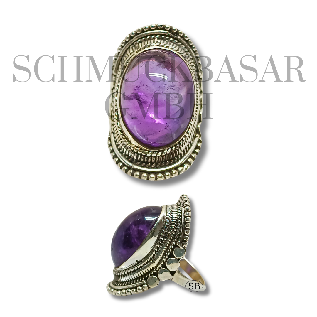 SILVER AMETHYST STONE RINGS