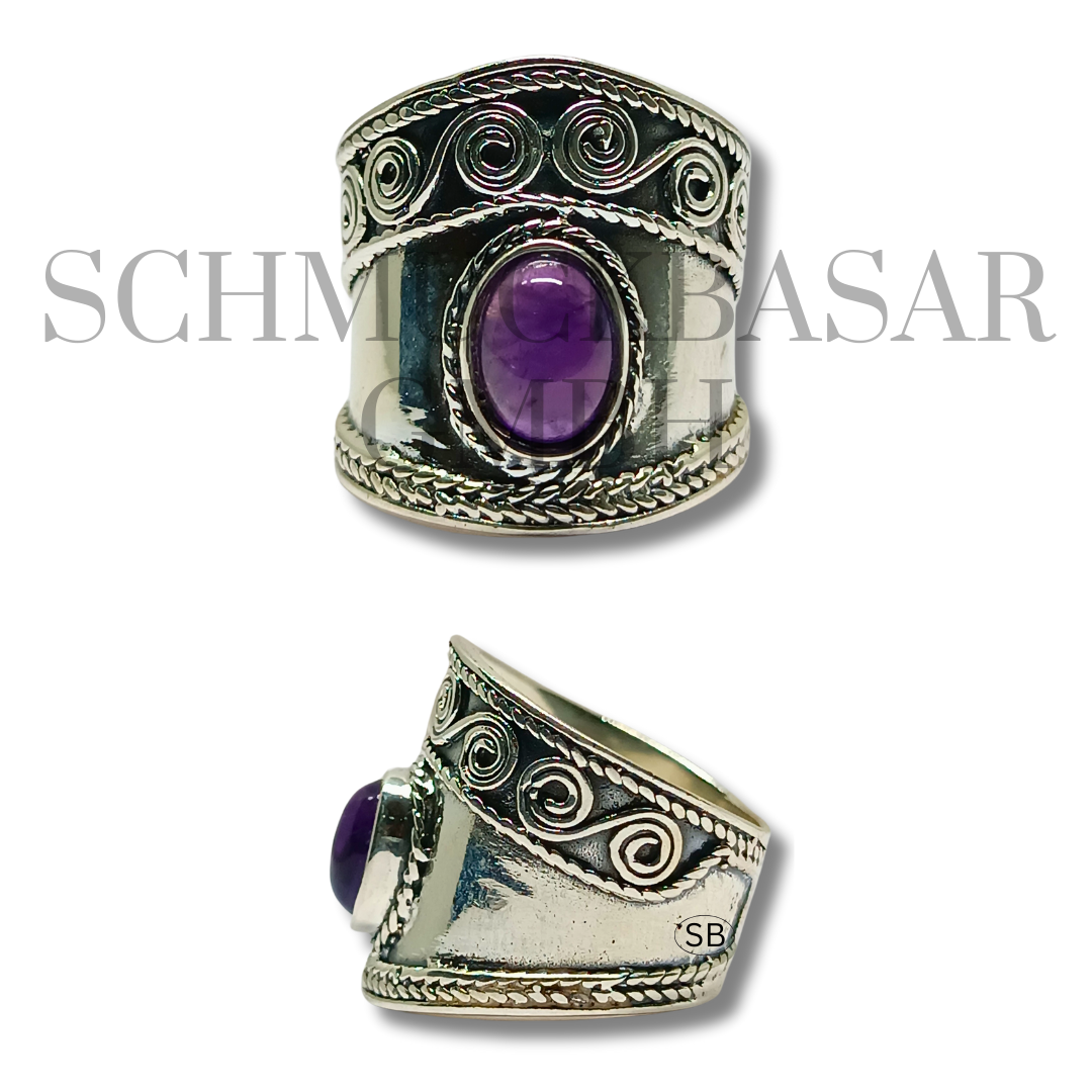 SILVER AMETHYST STONE RINGS