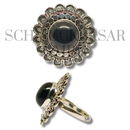 SILVER BLACK ONYX STONE RINGS