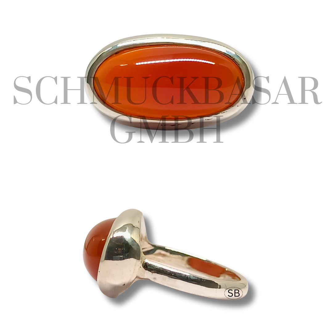 SILVER CARNELIAN STONE RINGS