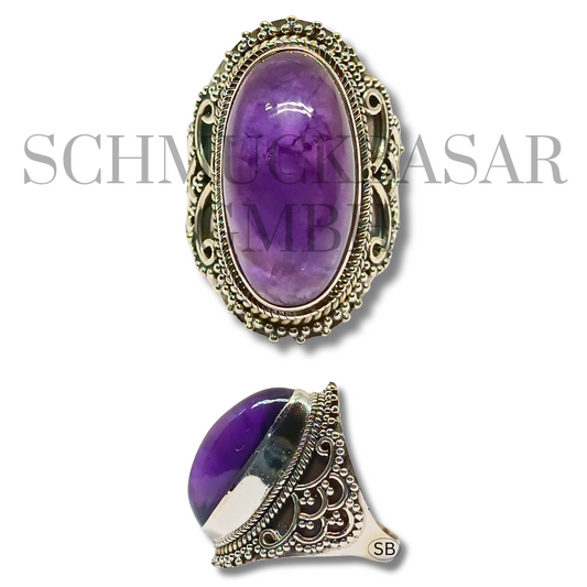 SILVER AMETHYST STONE RINGS