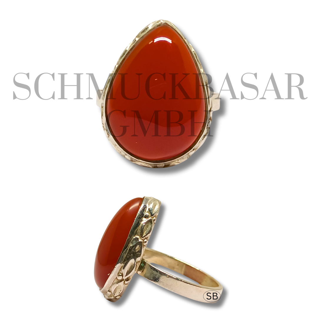 SILVER CARNELIAN STONE RINGS