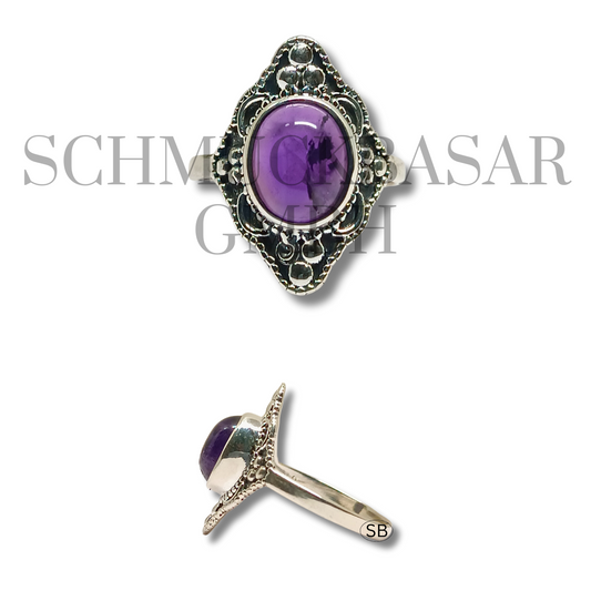 SILVER AMETHYST STONE RINGS