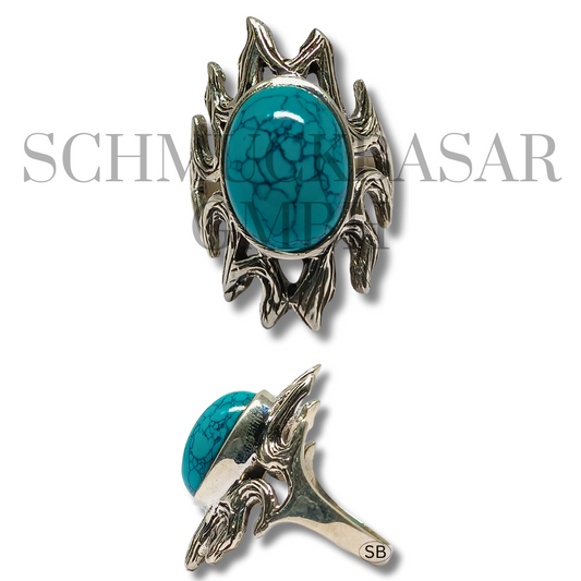 SILVER TURQUOISE STONE RINGS