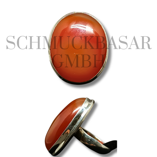 SILVER CARNELIAN STONE RINGS