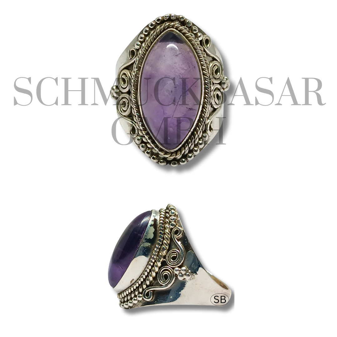 SILVER AMETHYST STONE RINGS