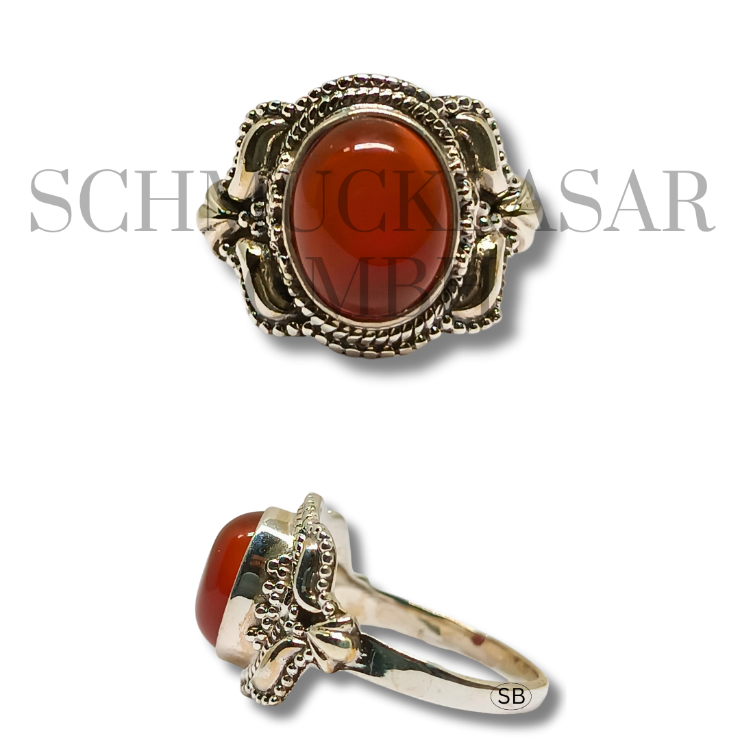 SILVER CARNELIAN STONE RINGS