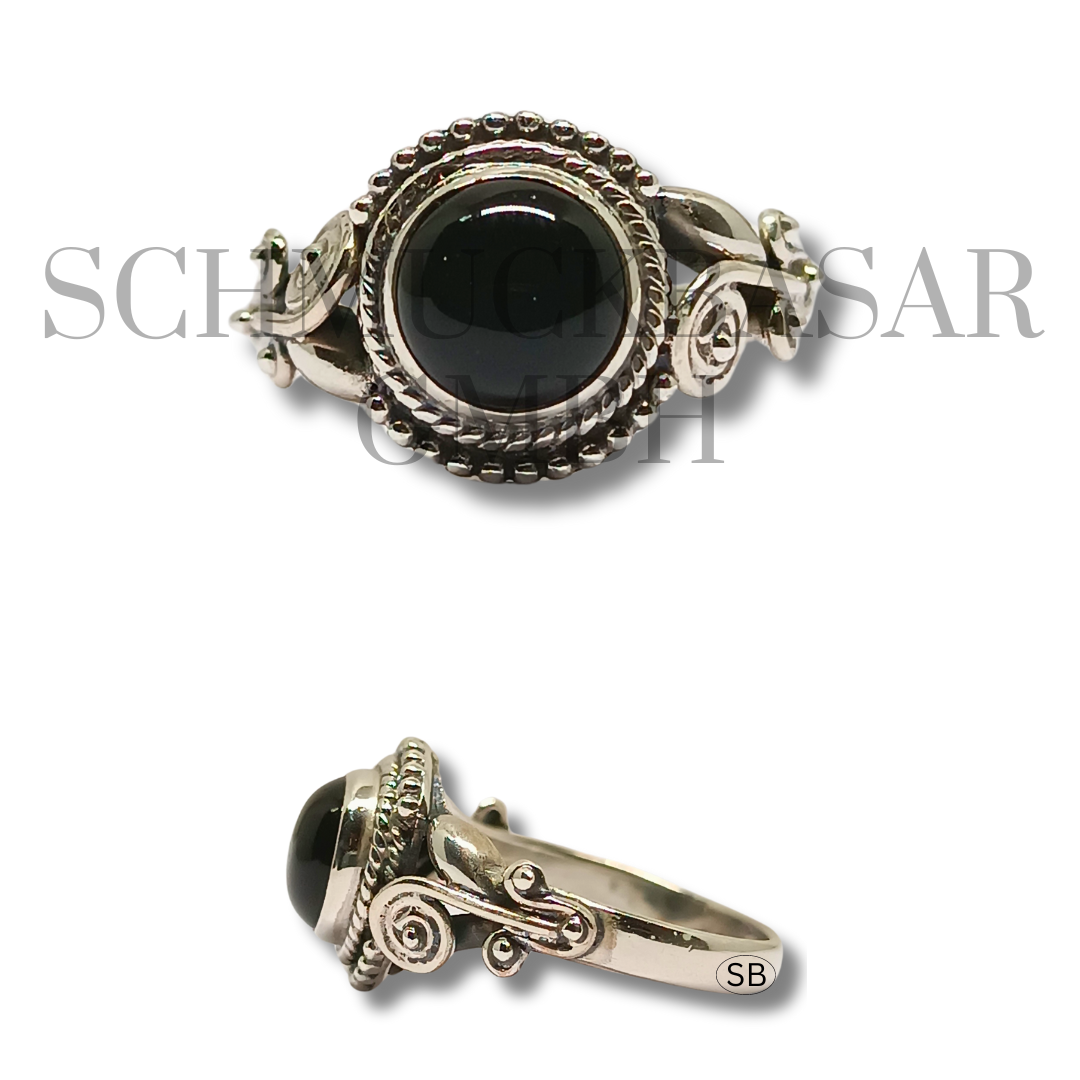 SILVER BLACK ONYX STONE RINGS