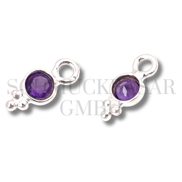 4 MM  AMETHYST BEZEL CONNECTOR