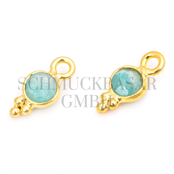 4 MM  AMAZONITE BEZEL CONNECTOR