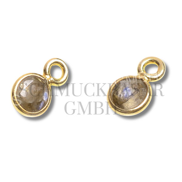 4 MM LABRADORITE BEZEL CONNECTOR