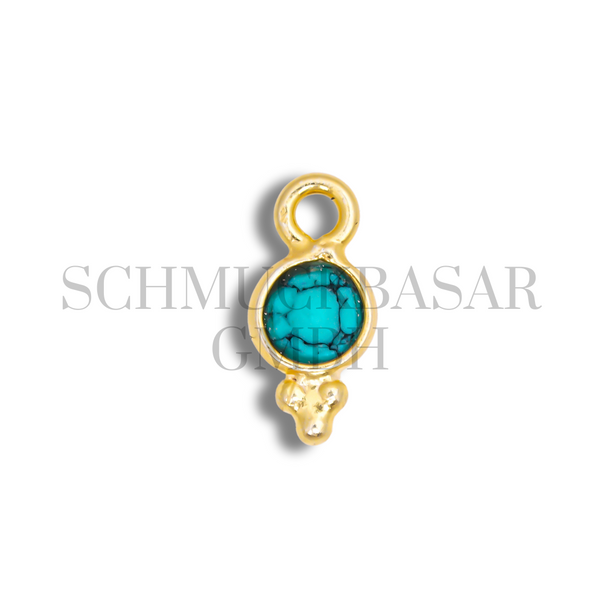 4 MM  TURQUOISE BEZEL CONNECTOR