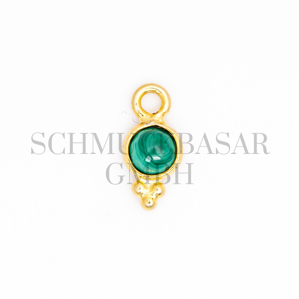 4 MM  MALACHITE BEZEL CONNECTOR