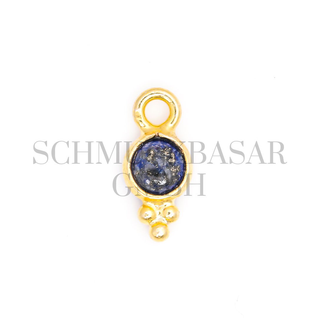 4 MM  LAPIS LAZULI BEZEL CONNECTOR