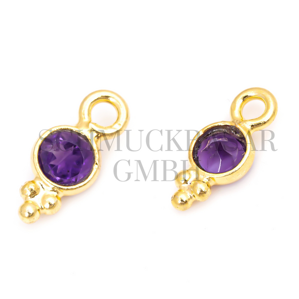 4 MM  AMETHYST BEZEL CONNECTOR