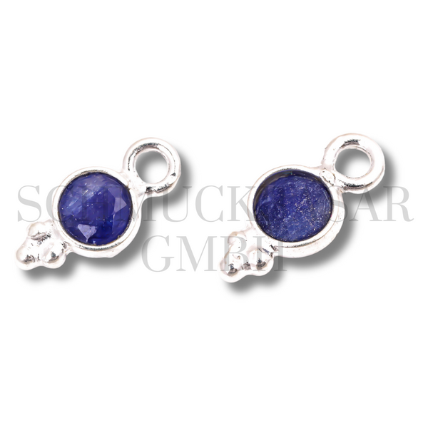 4 MM LAPIS LAZULI BEZEL CONNECTOR