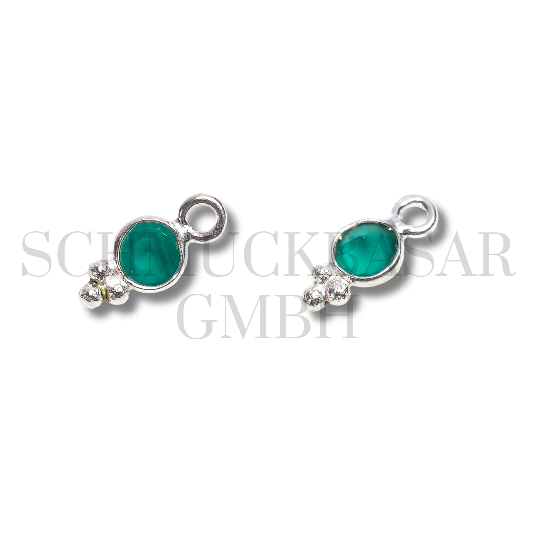 4 MM GREEN ONYX BEZEL CONNECTOR