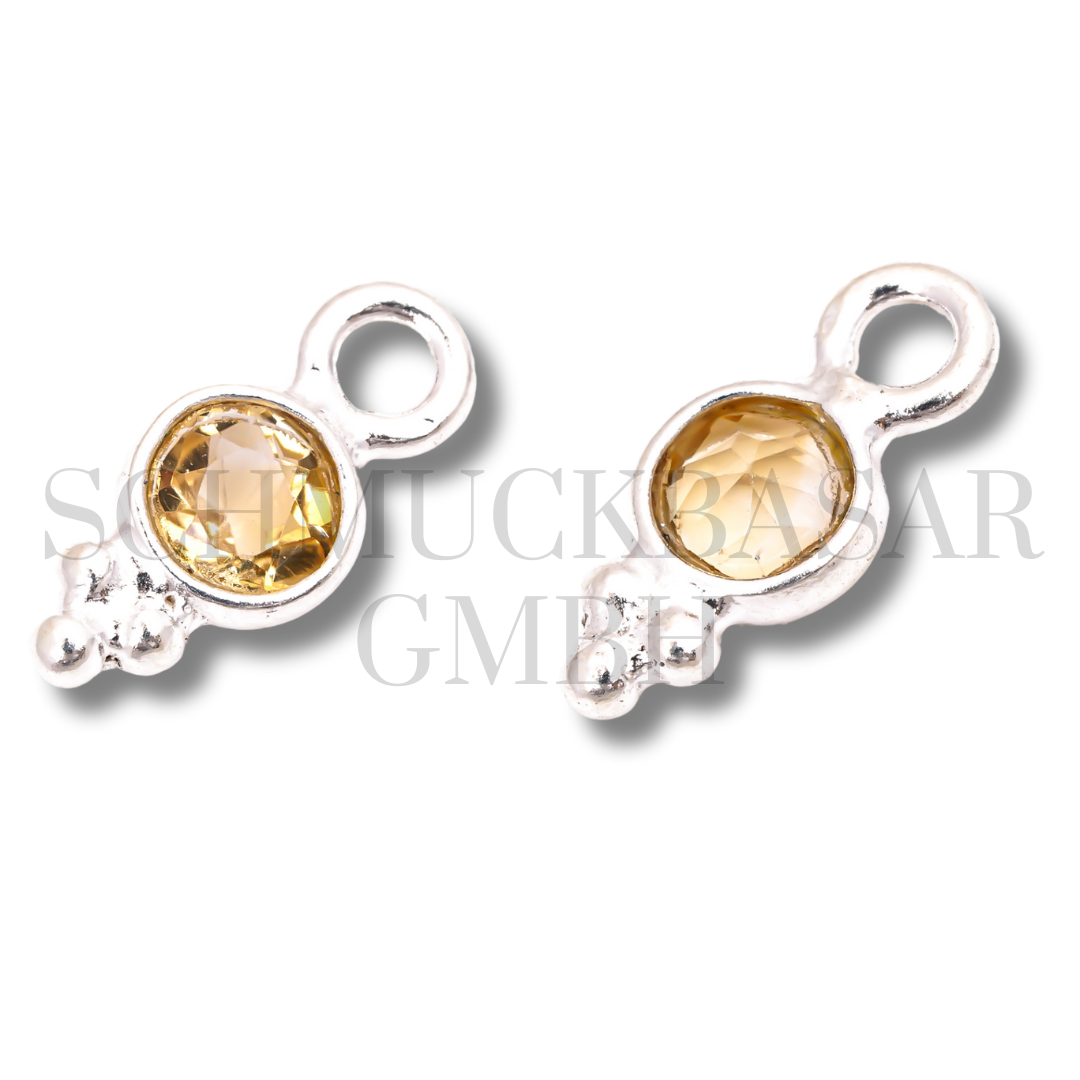 4 MM CITRINE BEZEL CONNECTOR