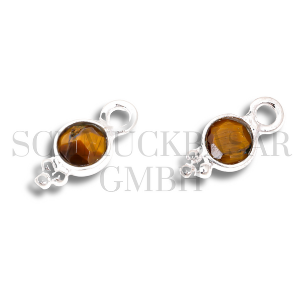 4 MM TIGER EYE BEZEL CONNECTOR