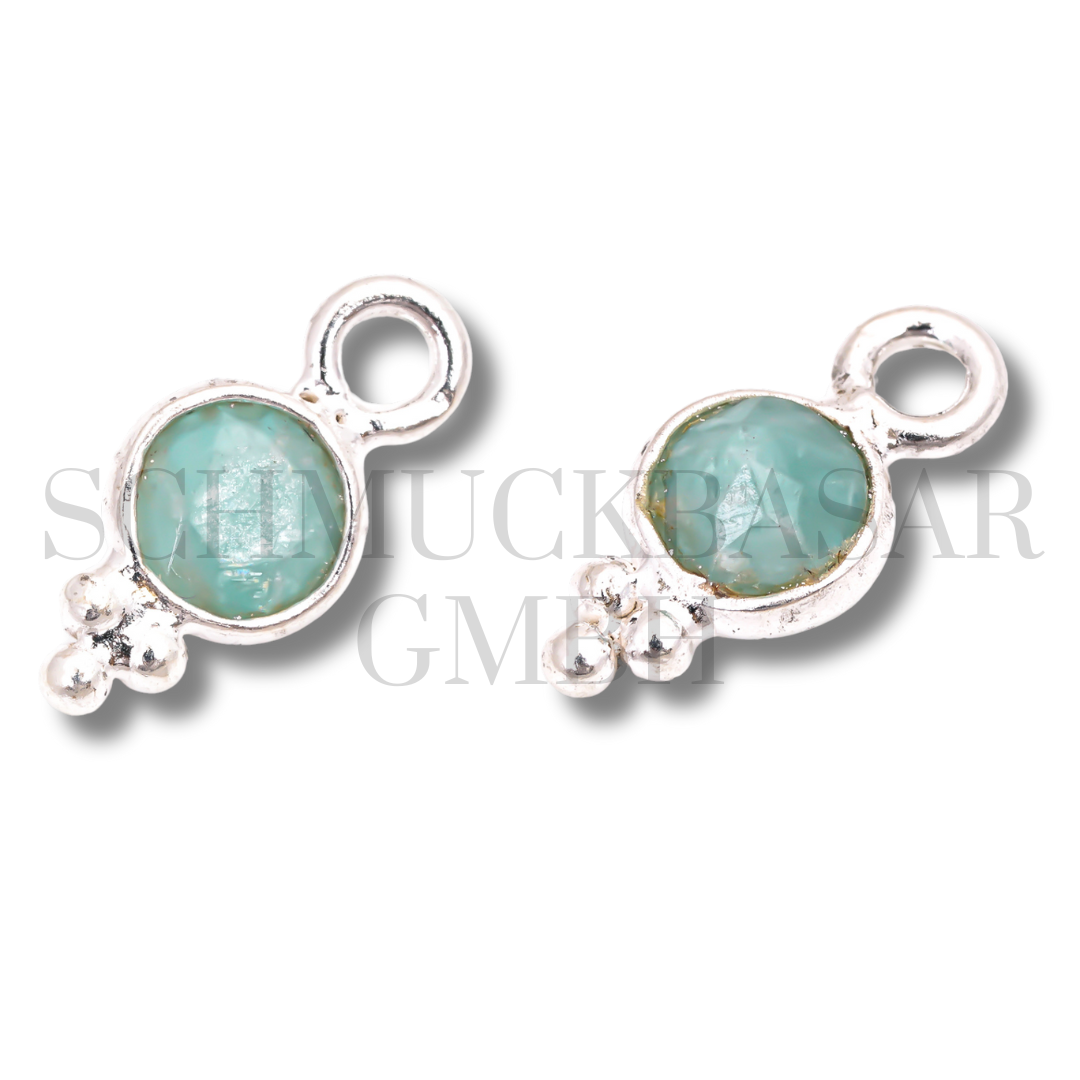 4 MM AMAZONITE BEZEL CONNECTOR