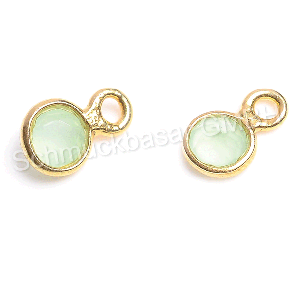 4 MM  AQUA CHALCEDONY BEZEL CONNECTOR