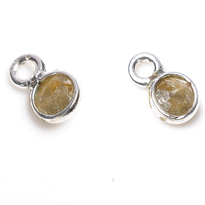 4 MM  LABRADORITE BEZEL CONNECTOR