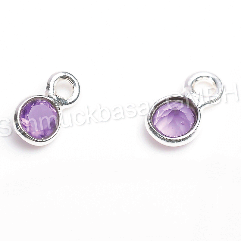 4 MM  AMETHYST BEZEL CONNECTOR