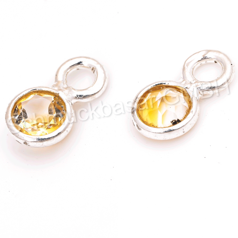 4 MM  CITRINE BEZEL CONNECTOR