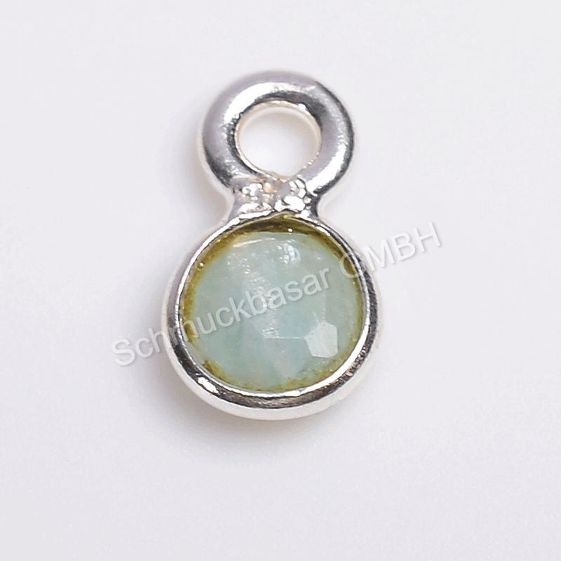 4 MM  AMAZONITE BEZEL CONNECTOR