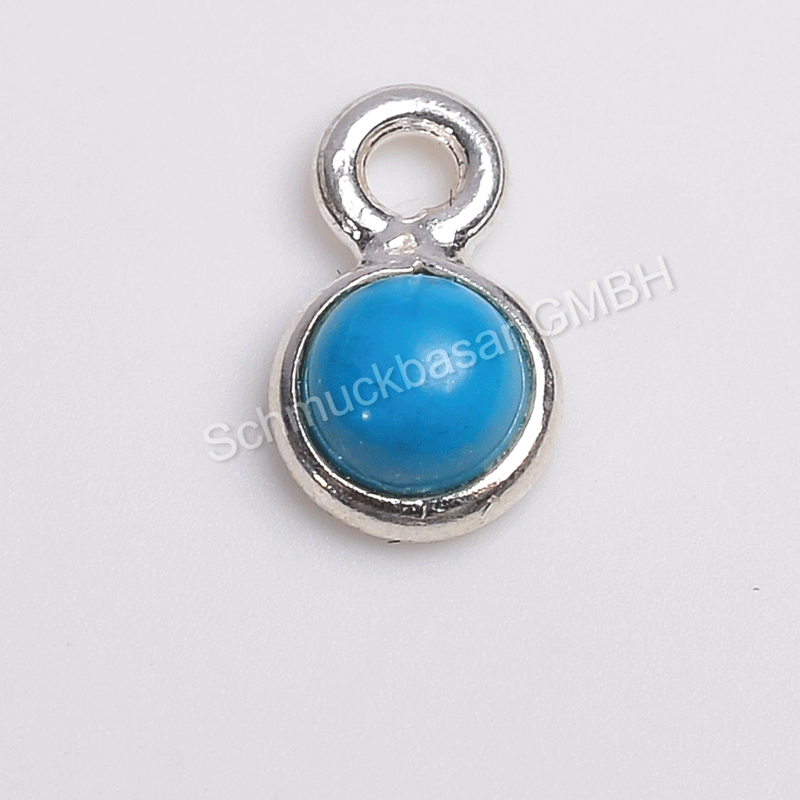 4 MM  TURQUOISE BEZEL CONNECTOR