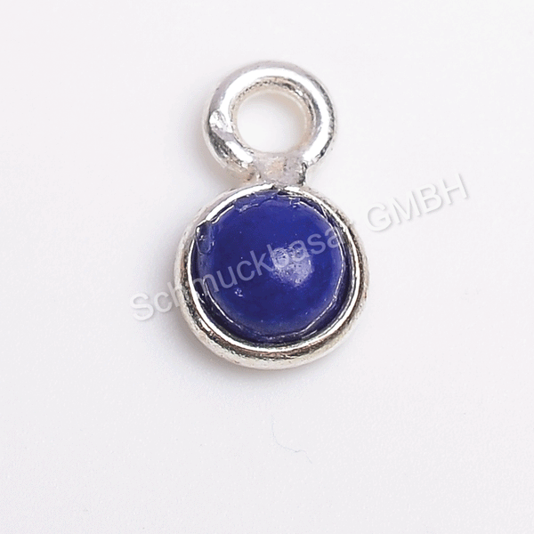 4 MM  LAPIS LAZULI BEZEL CONNECTOR