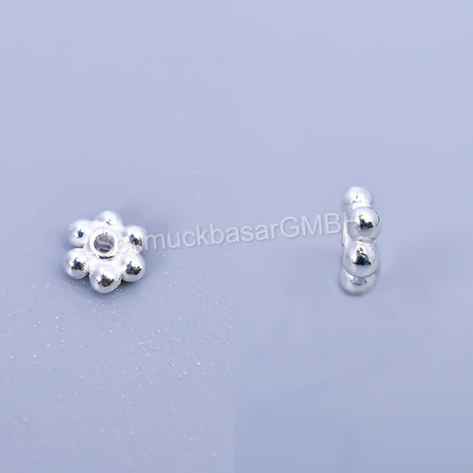 Plain Flower Spacer - Silver