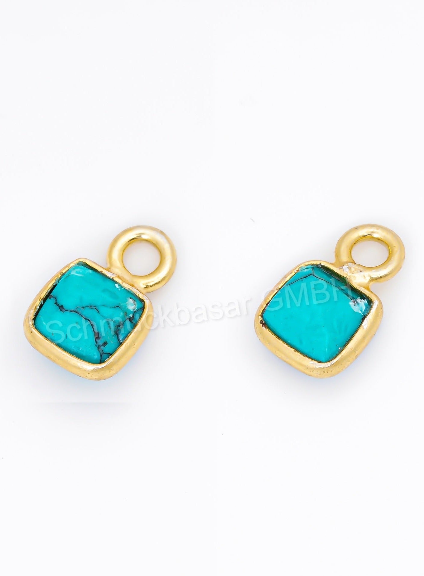 4 MM  TURQUOISE BEZEL CONNECTOR