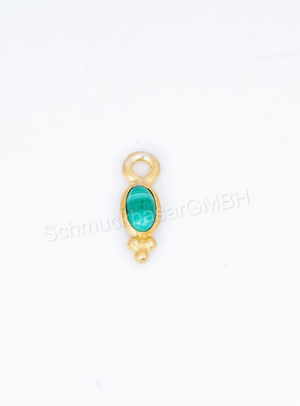 3 x 5 MM MALACHITE BEZEL CONNECTOR